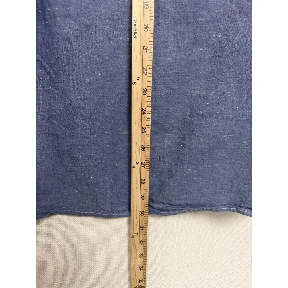 J.Crew Men s Blue‎ Denim Shirt Large Slim Fit Long Sleeves Button Up 100% Cotton